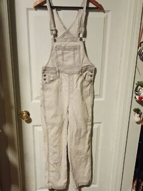 Universal Thread Cream Denim Overalls with Utility Pockets